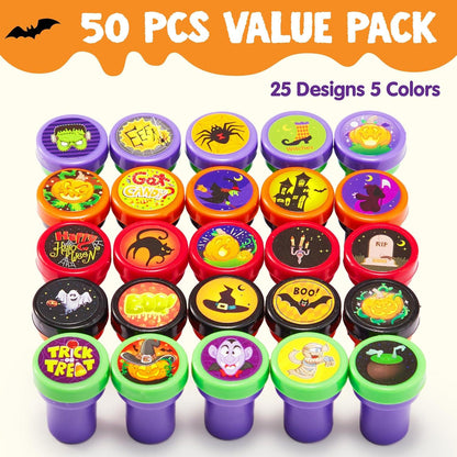 Halloween Stempel Set Kinder Selbstfärbend 50 Stück mit 25