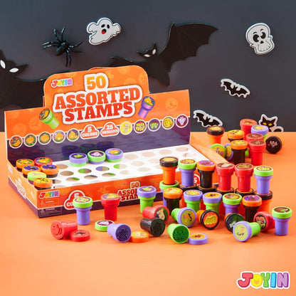Halloween Stempel Set für Kinder Selbstfärbend 50 Stück mit 25 Designs