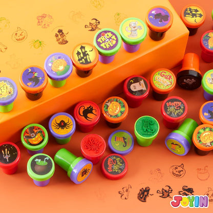 50 Stück Halloween Selbstfärbende Stempelset für Kinder, 25 Designs, sicher, ungiftig