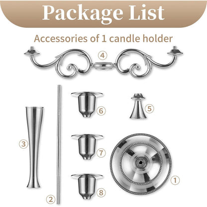 Moderne Silber Aluminium Kerzenständer 3-armig 11x27cm deco