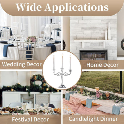 Moderne Silber Aluminium Kerzenständer 3-armig 11x27cm deco