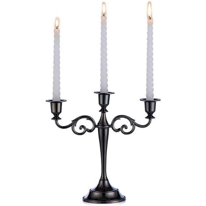 Aluminum Kerzenständer Schwarz Glänzend 3-Armig 11*27cm