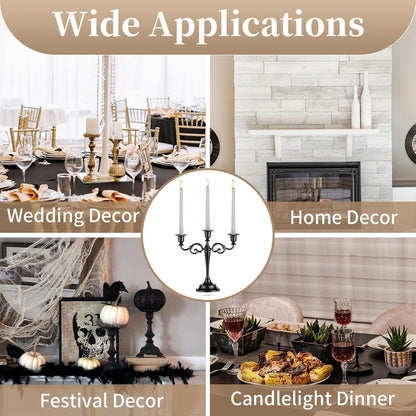 Aluminum Kerzenständer Schwarz Glänzend 3-Armig 11*27cm