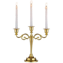 Hochwertiger Gold Kerzenständer Aluminium Legierung 3-armig