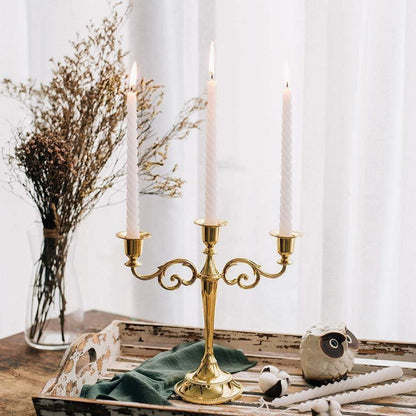 Hochwertiger Gold Kerzenständer Aluminium Legierung 3-armig