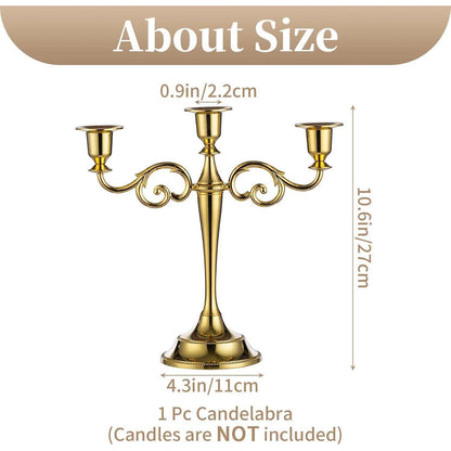 Hochwertiger Gold Kerzenständer Aluminium Legierung 3-armig