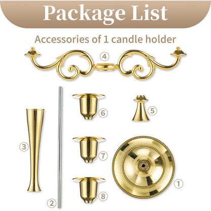 Hochwertiger Gold Kerzenständer Aluminium Legierung 3-armig