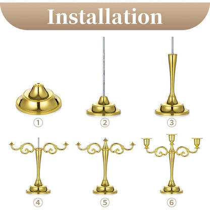 Hochwertiger Gold Kerzenständer Aluminium Legierung 3-armig