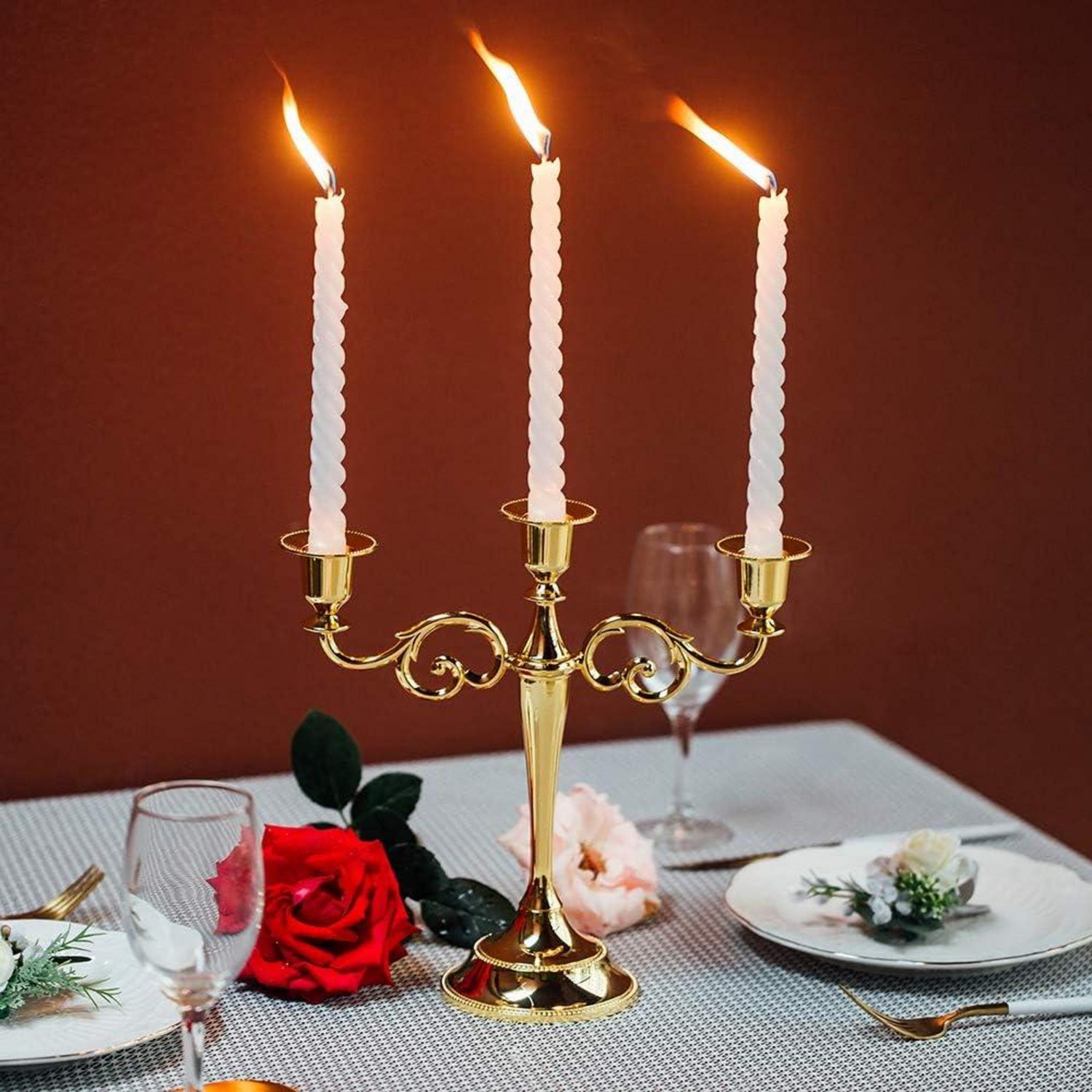 Kerzenständer Aluminium Esstisch Deko Gold 3-armig