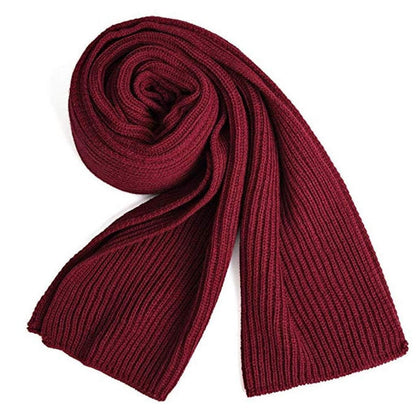 Herren Strickschal warm rot Acryloptik 185x38cm