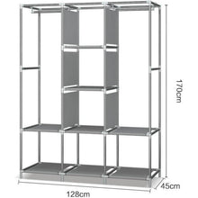UDEAR Einfacher Stoff-Kleiderschrank Braun - Extra Boden