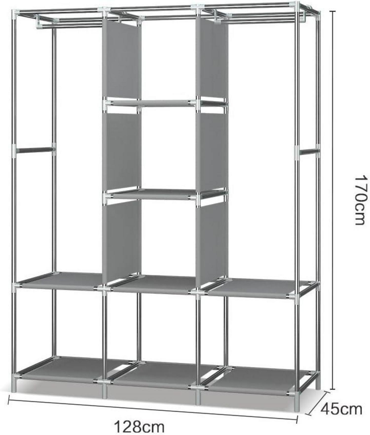 UDEAR Einfacher Stoff-Kleiderschrank Braun - Extra Boden
