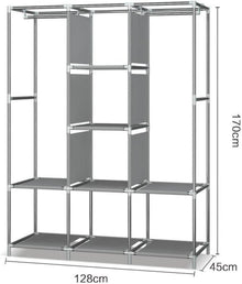 UDEAR Einfacher Stoff-Kleiderschrank Braun - Extra Boden