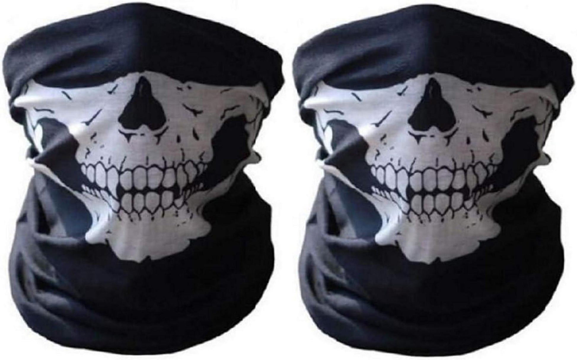 Motorradmaske Totenkopf-Design Halbmaske Hals Schädel Party Halloween