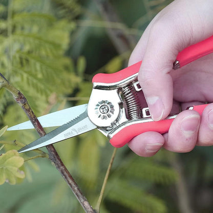 FLORA GUARD Gartenschere 16,5cm Micro-Tip Beschneiden Snip Edelstahl Rot