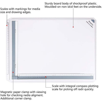 Präzise A3 Zeichenplatte mit Zubehör für einfaches Arbeiten