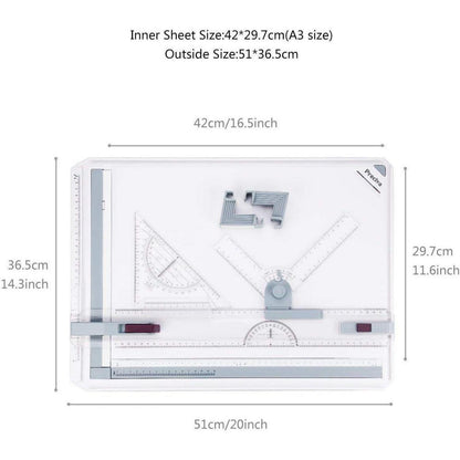 Präzise A3 Zeichenplatte mit Zubehör für einfaches Arbeiten