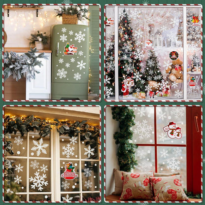 Schneeflocken Aufkleber Fensterbild PVC wiederverwendbar