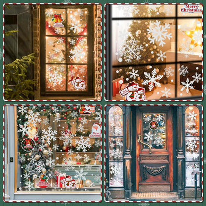 96 Schneeflocken Fensterbild PVC Aufkleber Winter Deko