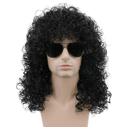 Langhaarige Afro Perücke für Herren – 70er/80er Rocker Look