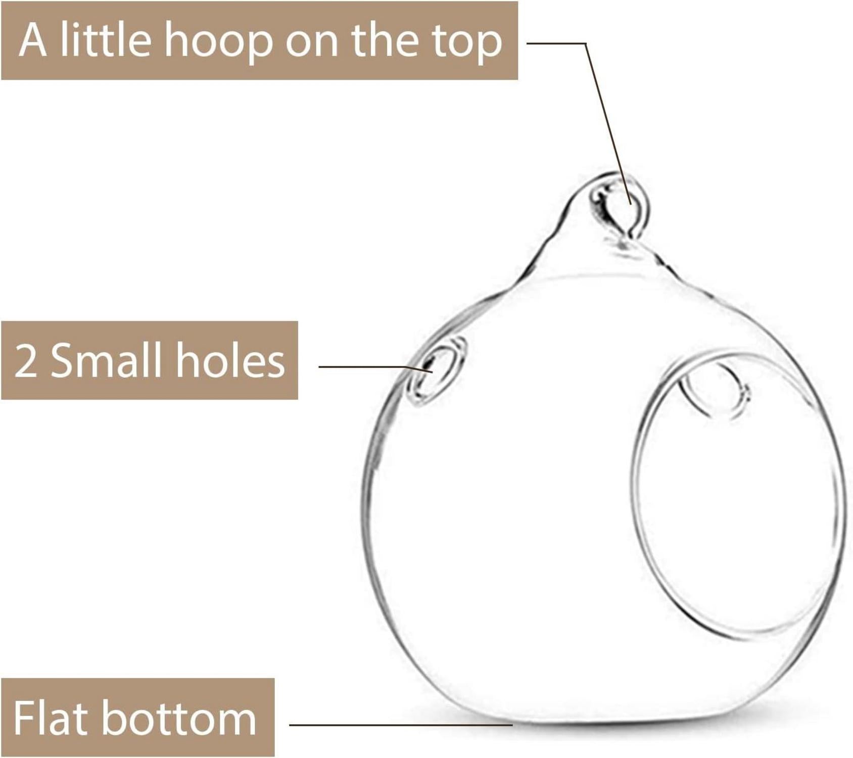 8x Kristall Ball Kerzenständer Hängend 8cm Transparent Hochzeit Party