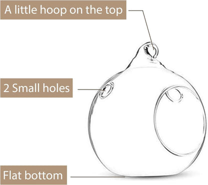 8x Kristall Ball Kerzenständer Hängend 8cm Transparent Hochzeit Party