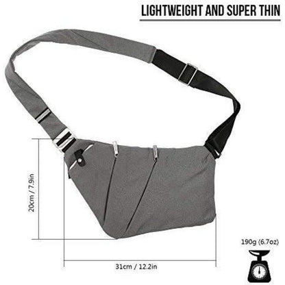 Lixada Diebstahlsichere Crossbody Schultertasche Grau