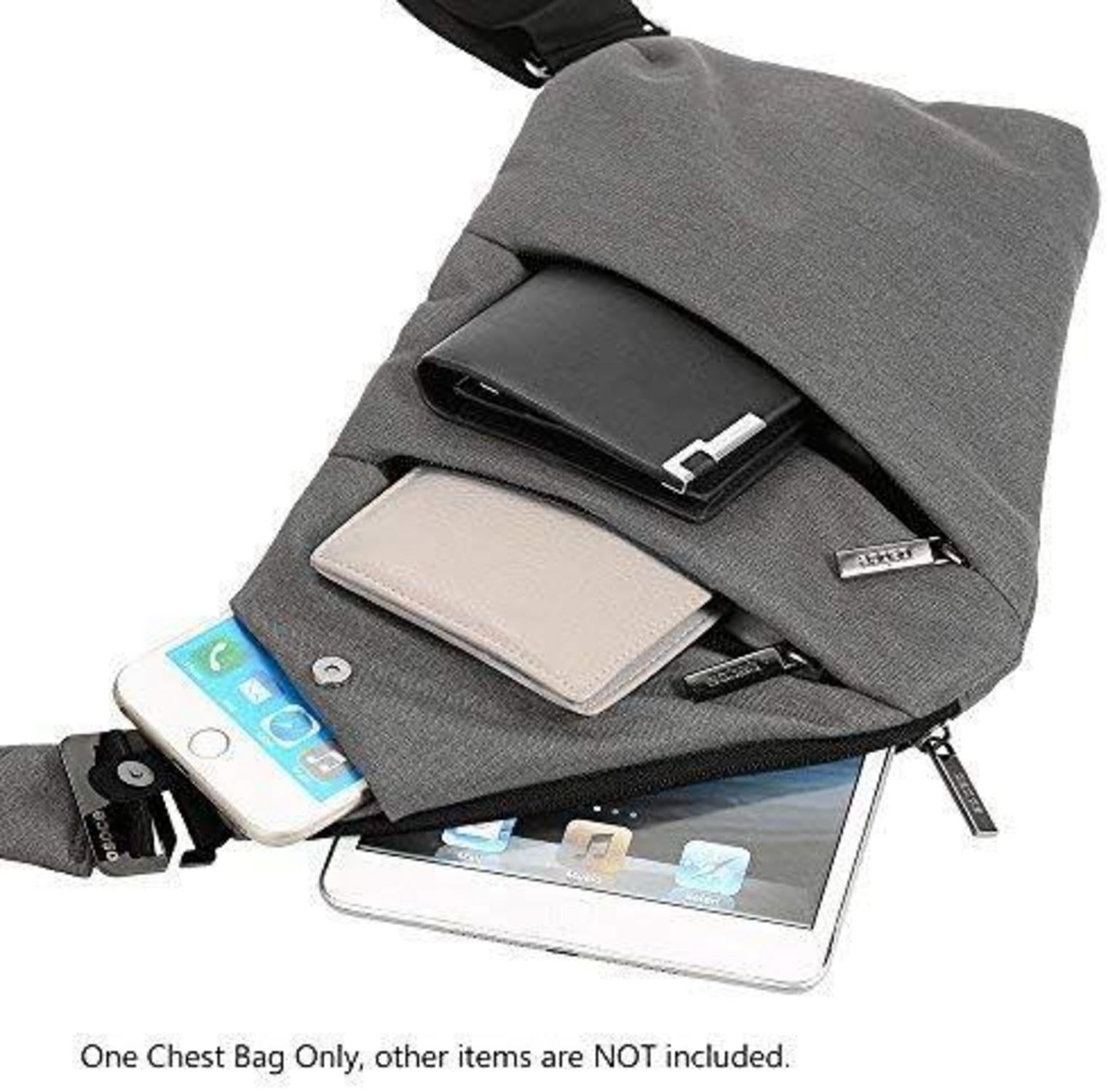 Lixada Anti-Diebstahl Schultertasche Crossbody Tasche Grau Reflective Safe