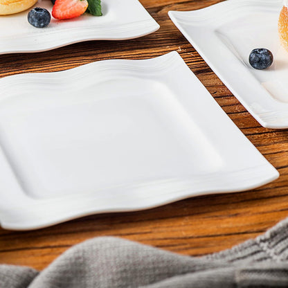 6-teiliges Porzellan Dessertteller Set Cremeweiß - Malacasa