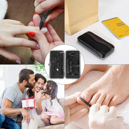 Professionelles Maniküre Set aus Edelstahl mit Lederetui