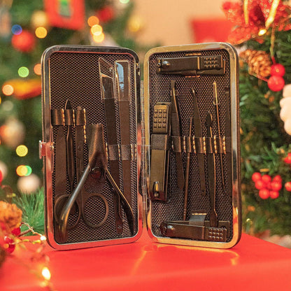 Professionelles Maniküre Set aus Edelstahl mit Lederetui