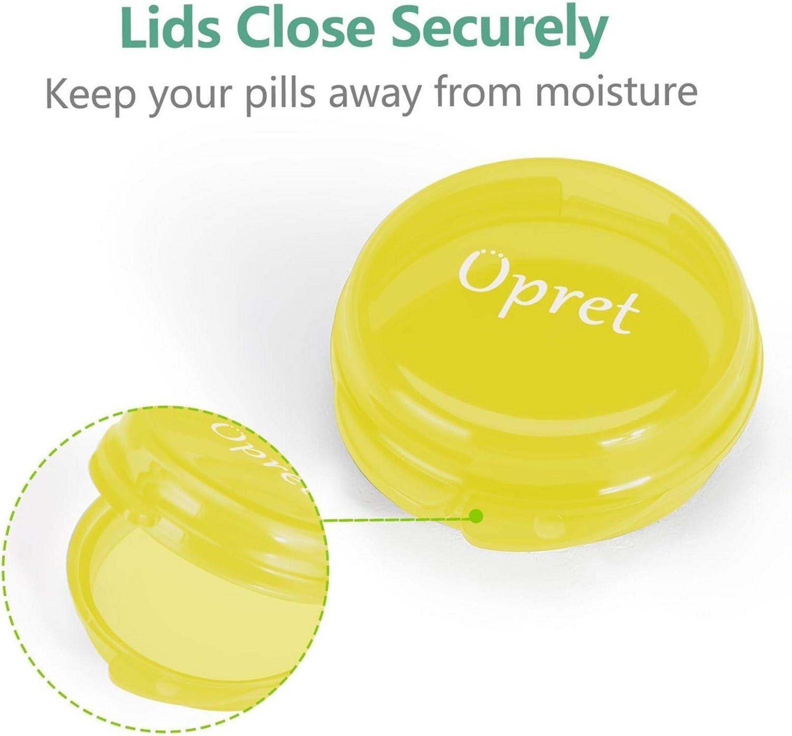 Kleine Tragbare Pillendose 3er Set Halbtransparent Blau Grün Gelb