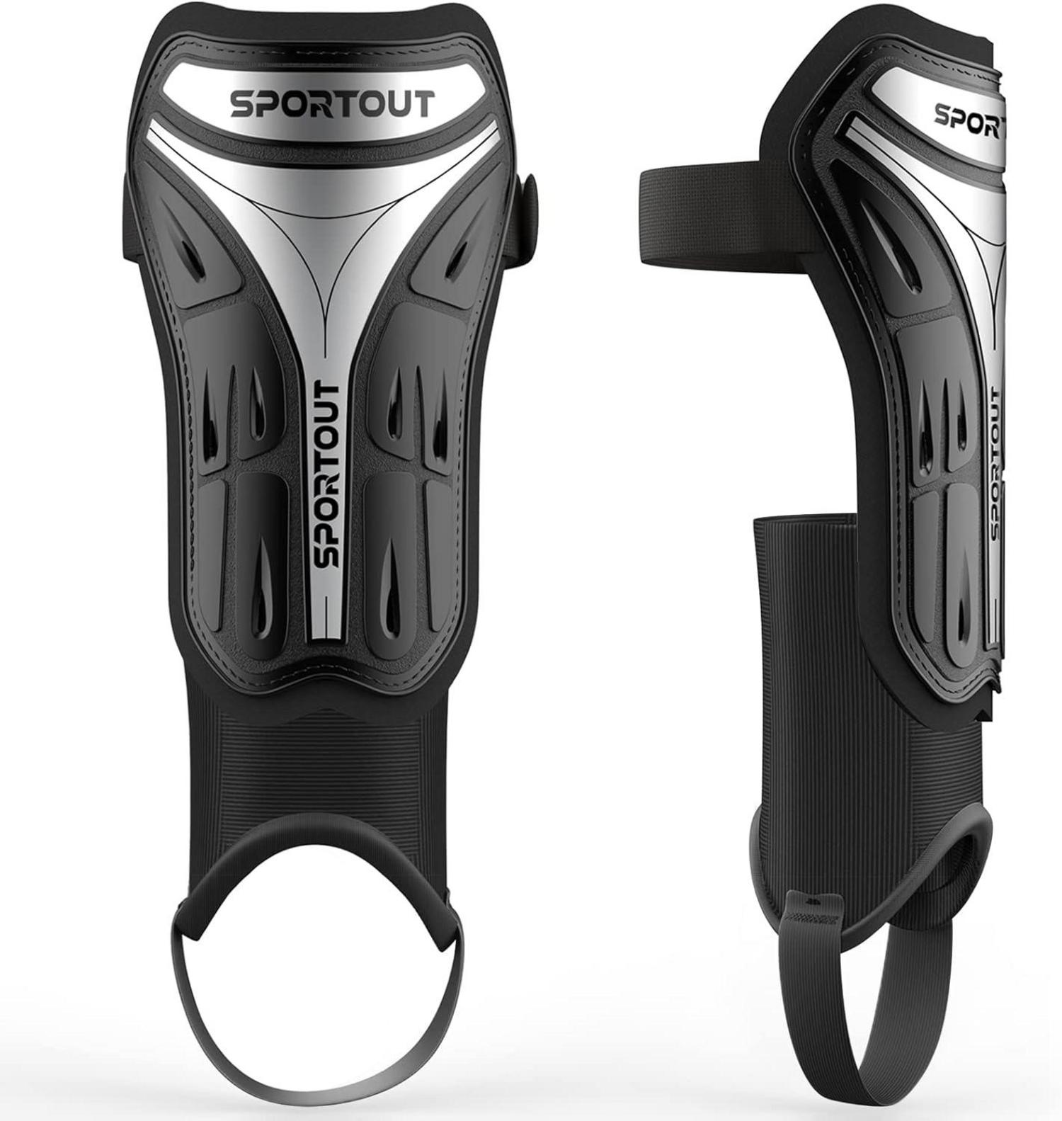 Sportout Fußball Schienbeinschoner Hartschale umfassender Schutz
