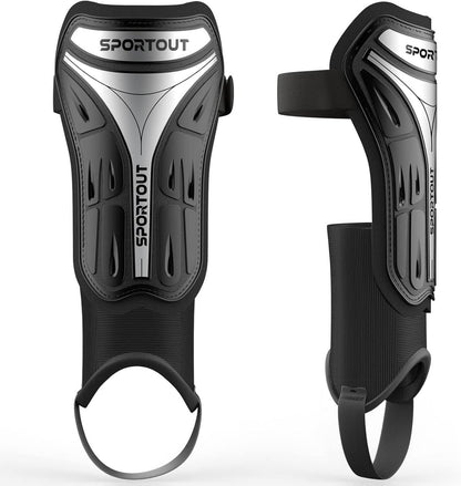 Sportout Fußball Schienbeinschoner Hartschale umfassender Schutz
