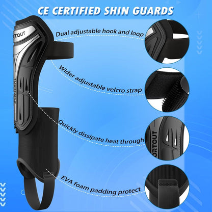 Sportout Fußball Schienbeinschoner Hartschale umfassender Schutz