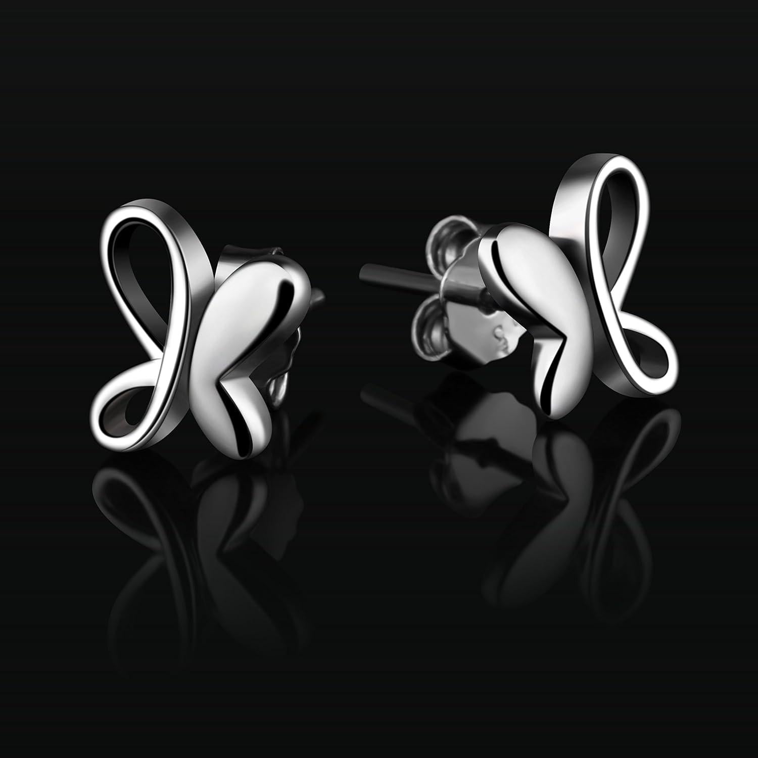 B.Catcher Damen Ohrringe 925er Silber Ohrstecker Zirkonia
