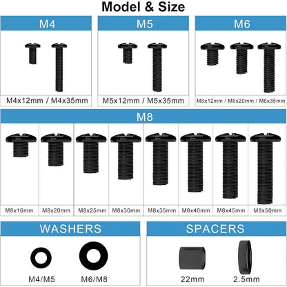 VESA TV Schrauben Set für Fernseher bis 80 Zoll 100 Teile