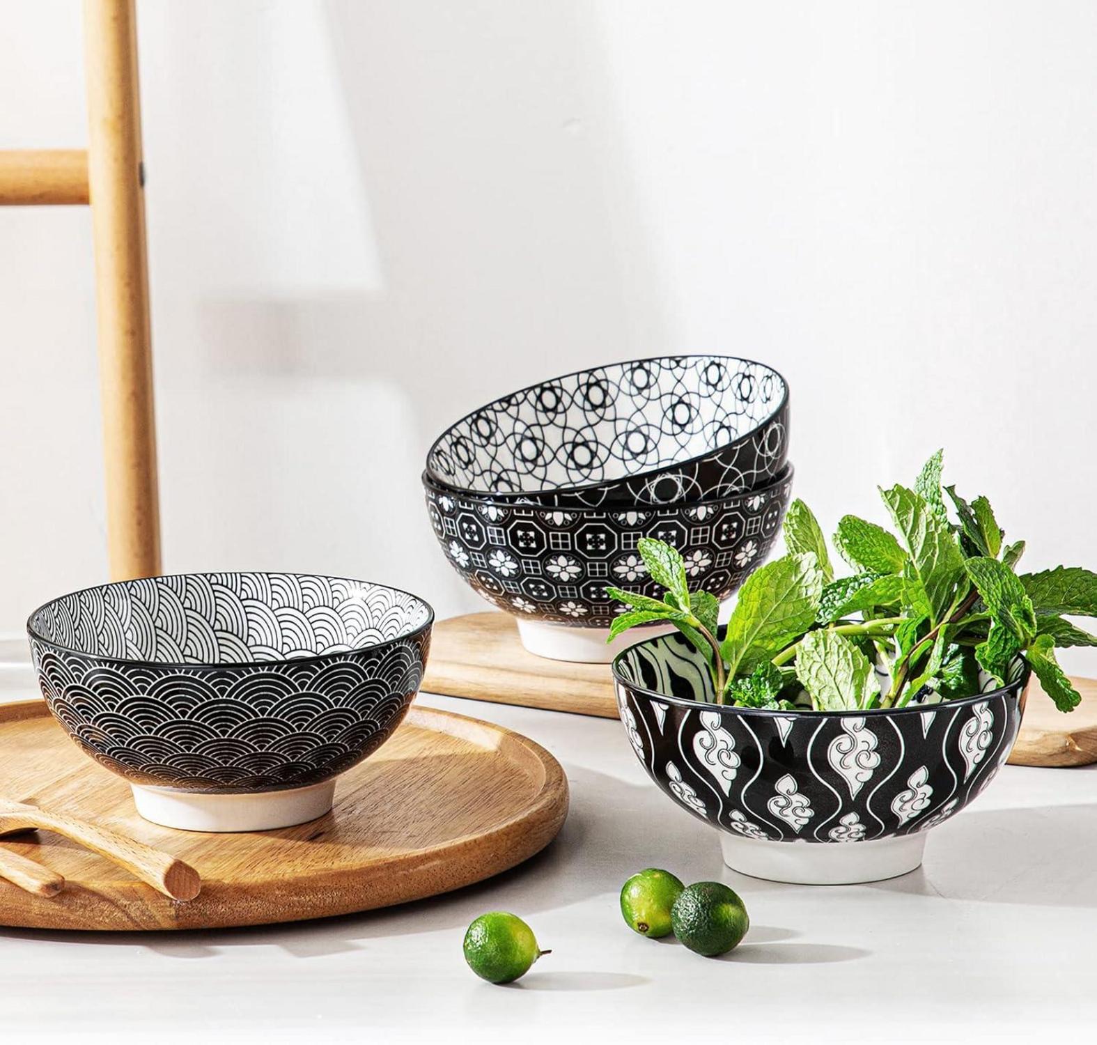 Vancasso Haruka Müslischalen Set Porzellan 15,2 cm Obst Nudeln
