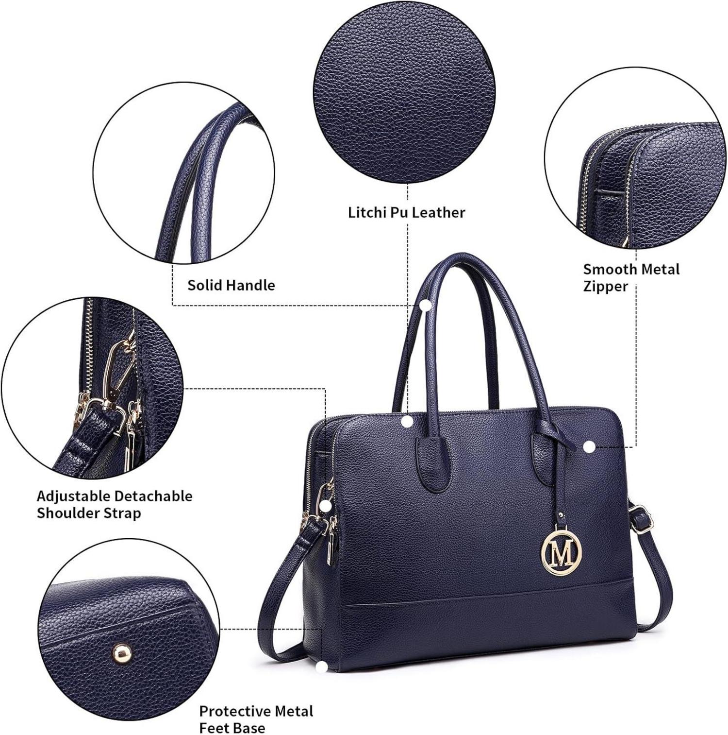 Aktentasche Handtasche Laptoptasche Damen Retro Marine