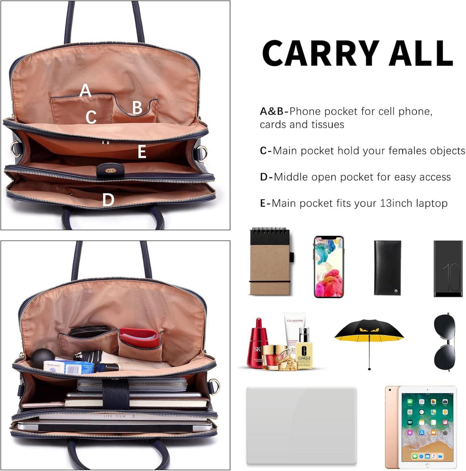 Aktentasche Damen Handtasche Laptoptasche Schultertasche Marine