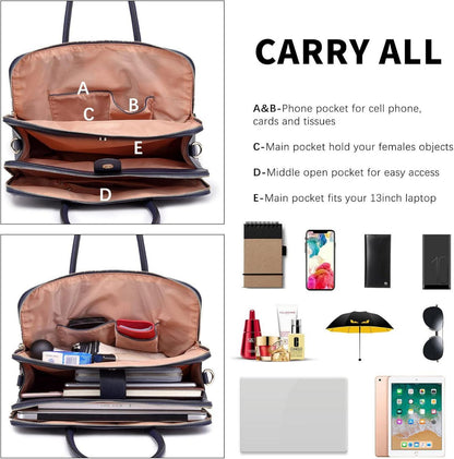 Aktentasche Damen Handtasche Laptoptasche Schultertasche Marine
