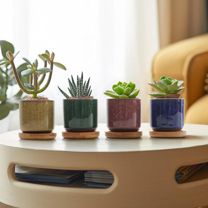 T4U 6.3cm Keramik Sukkulententöpfe Kaktus Pflanzentöpfe Mini