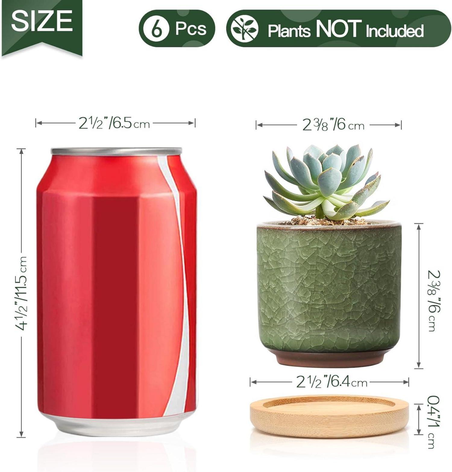 T4U 6.3cm Keramik Sukkulententöpfe Kaktus Pflanzentöpfe Mini