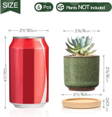 T4U 6.3cm Keramik Sukkulententöpfe Kaktus Pflanzentöpfe Mini
