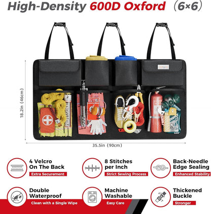 Kofferraum Organizer Auto Doppelte Kapazität Schwarz L-90x46 cm