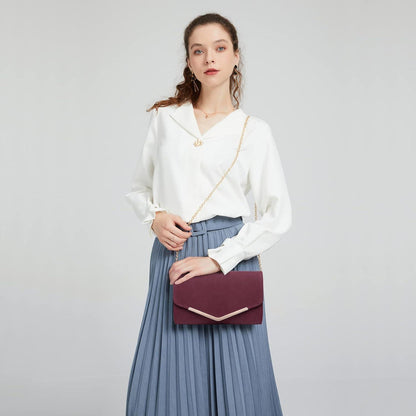 Miss Lulu Damen Clutch Kettentasche Elegante Handtasche