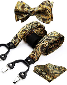 Hosenträger Fliege Einstecktuch Set in verschiedenen Designs