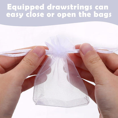 Organzasäckchen Weiß 120 Stk. Schmuckbeutel Geschenktüten