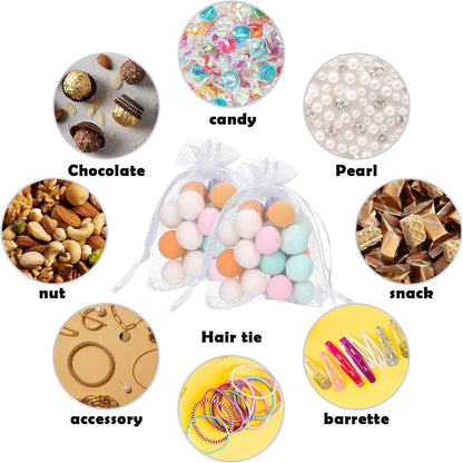 Organzasäckchen Weiß 120 Stk. Schmuckbeutel Geschenktüten