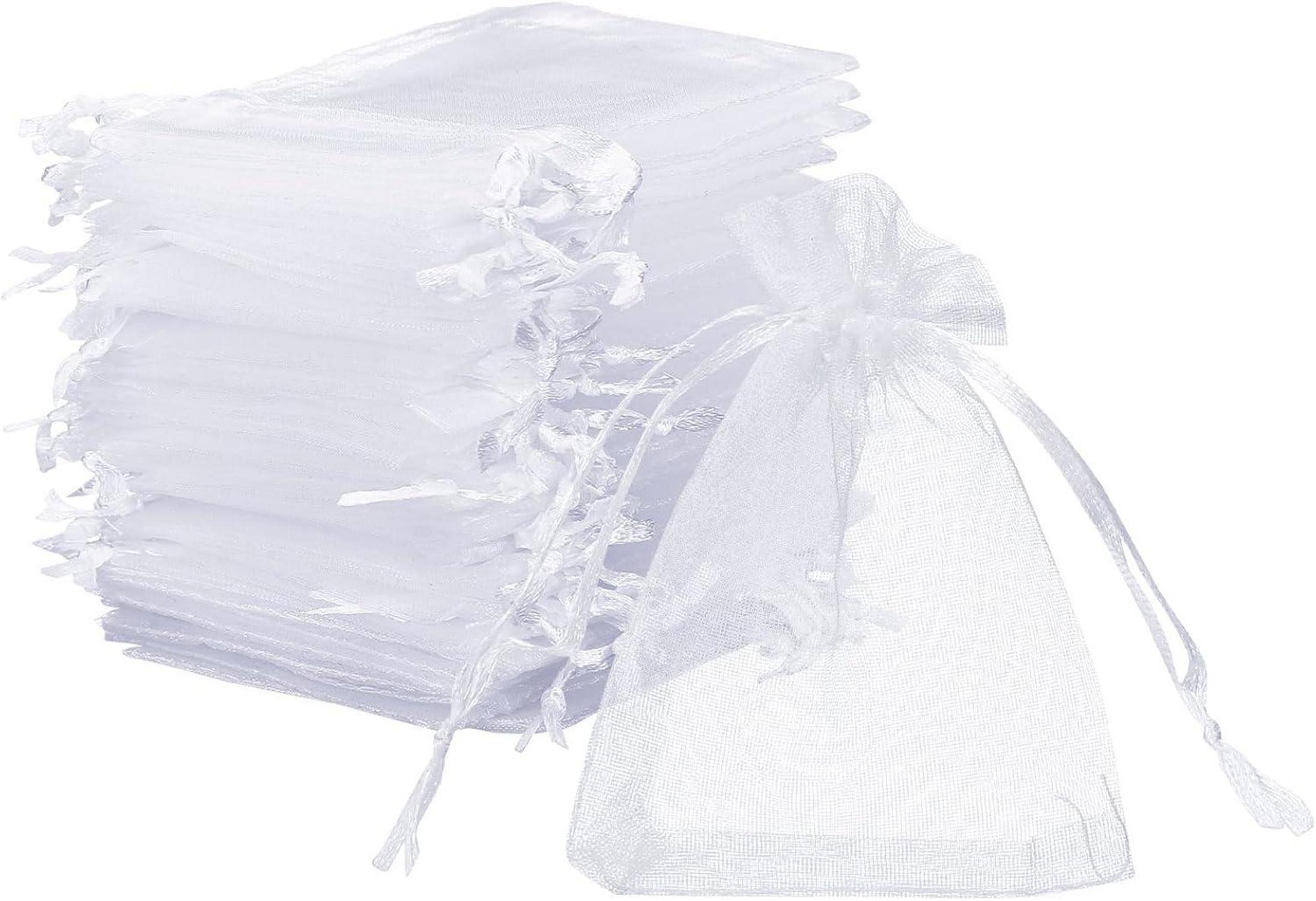 Organza Säckchen Weiß Schmucksäckchen 7x9 cm 120 Stück